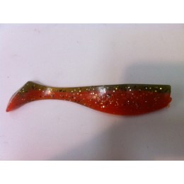 CHOMP EDGE SOFTBAIT, GREEN/ORANGE, 4" (100mm), 9.1 GRAMS, 6P/BAG, WITH SLOT